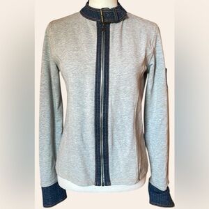 DKNY Sweatshirt Jacket Long Sleeves Activewear Moto Jacket Sweatshirt